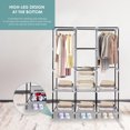thumbnail image 4 of SortWise Portable Closet Wardrobe, 49inch Wide Non-Woven Fabric Clothes Organizer with 2 Hanging Rails and 8 Storage Shelves, Grey, 4 of 7