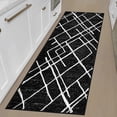 thumbnail image 3 of HR HANDCRAFT RUGS HR Modern Geometric Diamond Pattern Contemporary Abstract Area Rug Black - 2' X 7' Runner, 3 of 5