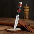 thumbnail image 4 of Plys Paring Knife with Sheath 3 Inch Fixed-Blade Stainless Steel Blade Knives Ergonomic Wood Handle for Hunting Outdoor Sports, 4 of 8