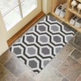 thumbnail image 4 of 30x17 Inch Indoor Door Mat Non-Slip & Absorbent Defends Against Dirt Stylish Geometry Grey Design Washable, 4 of 6