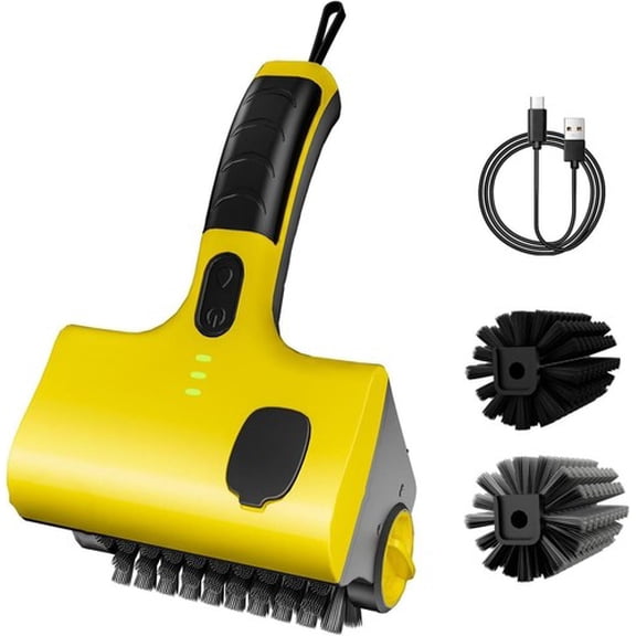Cordless Electric Grill Brush 360 Rotating Cleaner with 2 Brush Heads USB