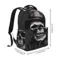 thumbnail image 2 of Fotbe Black White Hat Skull Pattern Casual Backpack for School, Travel, and Outdoor Activities - Durable, Lightweight, and Comfortable, 2 of 5