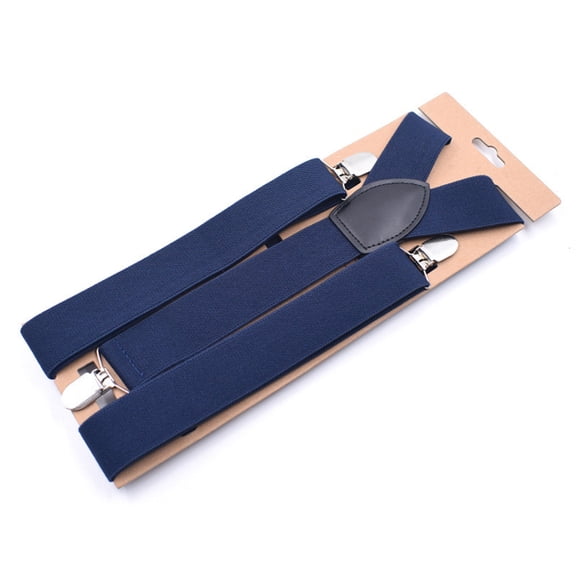 3.5cm Adjustable Elastic Suspenders for Men and Women, Navy Stylish Trousers Braces, Comfortable Fit