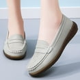 thumbnail image 4 of Women's Casual Loafers Slip On Leather Shoes Lightweight Casual Walking Shoes Female Moccasins Classic Penny Loafer Flats Boat Shoes, 4 of 10