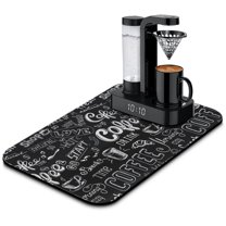 Coffee Maker Mat, Diatom Mud - Chalkboard Design, Protect Your Countertops From Spills & Stains, 19.5x12in - Perfect for Coffee Bar Station