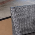 thumbnail image 3 of Jameson Outdoor 3 Piece Acacia Wood and Wicker Bistro Set with Cushions, Gray, Gray, Silver, 3 of 9