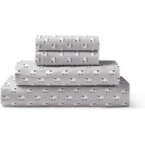 Brielle Home Flannel Sheet Set 100% Cotton with Elastic Deep Pockets, Full, Sheep Light Grey