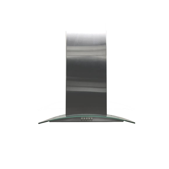 Campana decorativa de pared de 60 cm (24 pulgadas) IHD CH Milan 60 en acero inoxidable y cristal curvo de pared