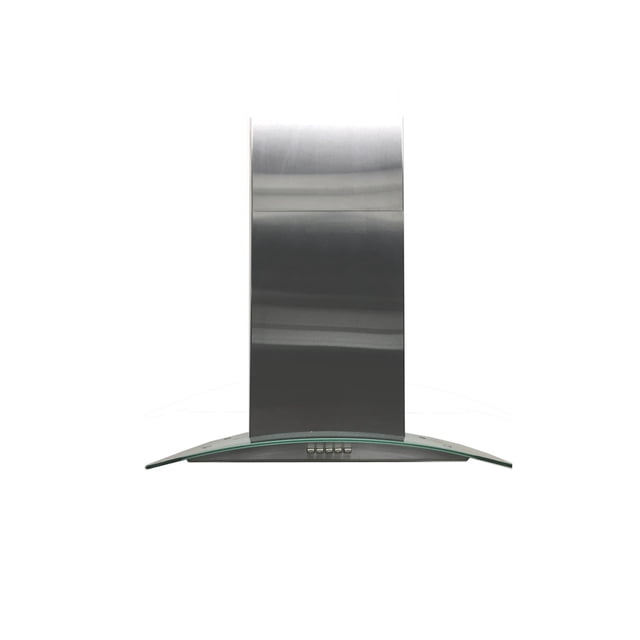 Campana decorativa de pared de 60 cm (24 pulgadas) IHD CH Milan 60 en acero inoxidable y cristal curvo de pared