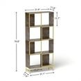 thumbnail image 6 of 4 Tier Bookshelf, Industrial Bookcase, Modern Tall Asymmetrical Bookshelf Organizer For Books CDs Movies For Bedroom Living Room Home Office, 6 of 9