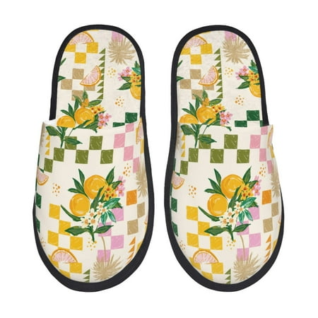 

Pofeuu Fruit Print EVA Fuzzy House super light Slippers Slippers Scuff Outdoor Indoor Warm Cozy Plush Bedroom Shoes Soft Flat Comfy Anti-Slip-Large