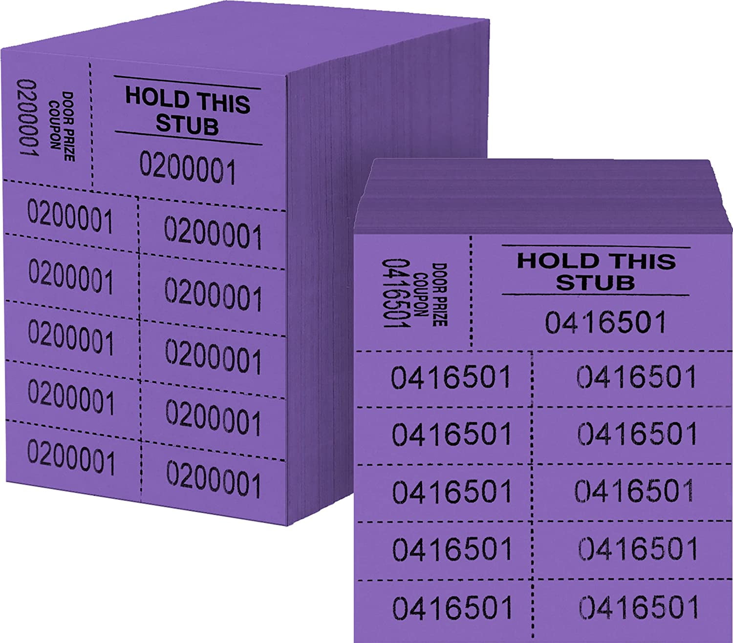 Auction Tickets - 1000 Sheets - 10 Numbers per Sheet (Purple)