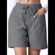 thumbnail image 3 of Pantalones Cortos Casuales Omen con Cordón Ajustable, Cintura Elástica, Cómodos, de Verano, con Bolsillos, Gris, Talla M, 3 of 7