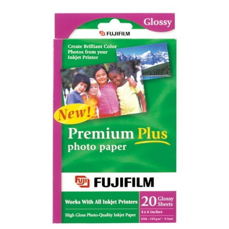 - FujiFilm Inkjet Premium Plus Paper Glossy 4 x 6 20 pack