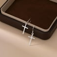 thumbnail image 5 of 925 Sterling Silver Cross Dangle Earrings for Women Teens Cross Drop Earrings Dangle, 5 of 10