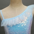 thumbnail image 4 of IBTOM CASTLE Kid Girls Sequins Ruffle One Shoulder Ballet Dance Dress Tulle Tutu Skirt, 4 of 10