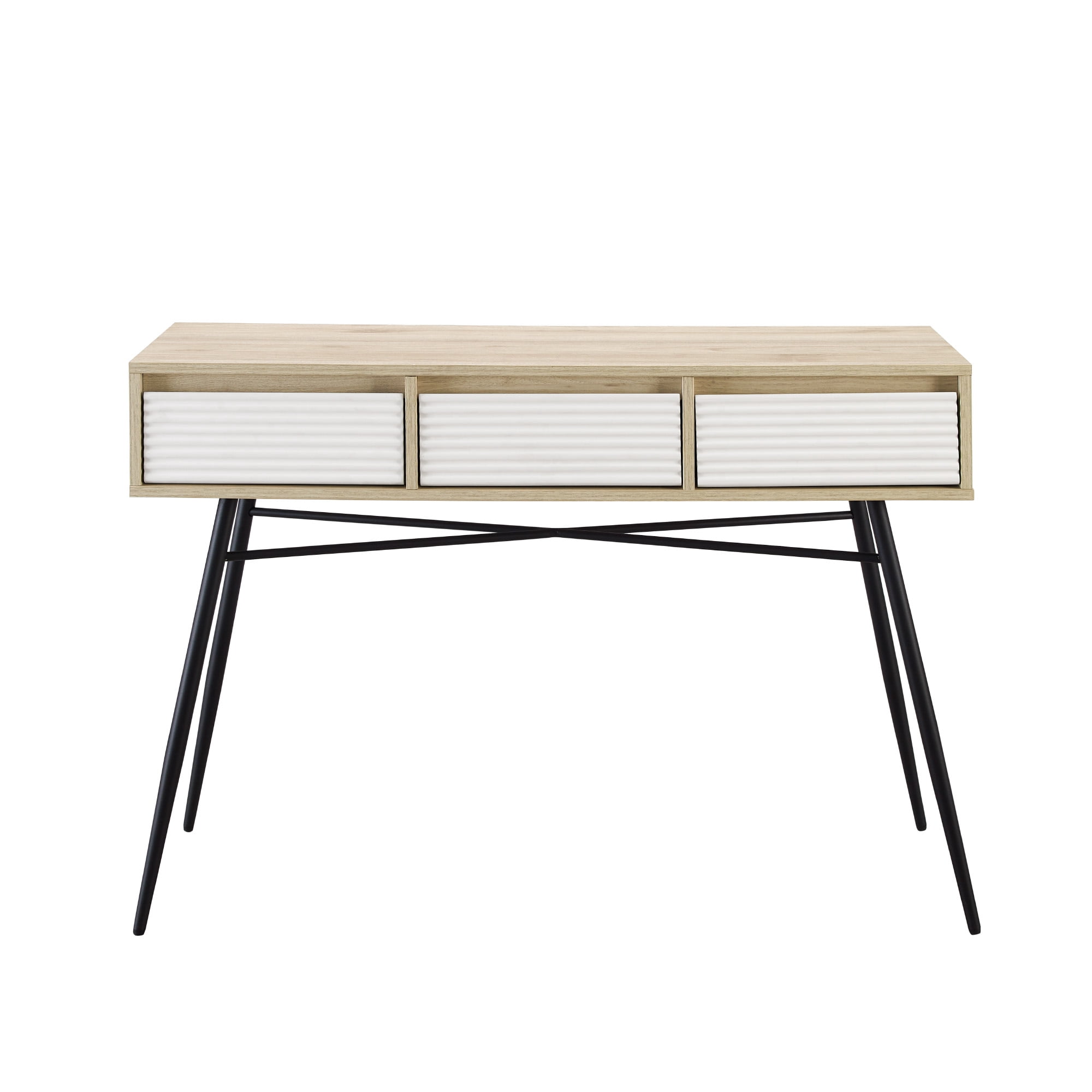 Manor Park Modern Fluted Drawer Entry Table, Birch