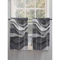 thumbnail image 3 of Black Grey Ombre Kitchen Curtains 54 Inches length, Abstract Grey Wave Texture Gradient Window Treatment Curtain Drapes, Thermal Insulated Drapes for Basement Hotel RV, 42"x54", 2 Panels, 3 of 7