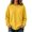 Yellow, variant on Women's Casual Long Sleeve Pullover Sweatshirt Solid Color Crew Neck Loose Fit Basic Oversized Hoodie Fall Winter Clothes Fleece Lined Cozy Comfortable Top