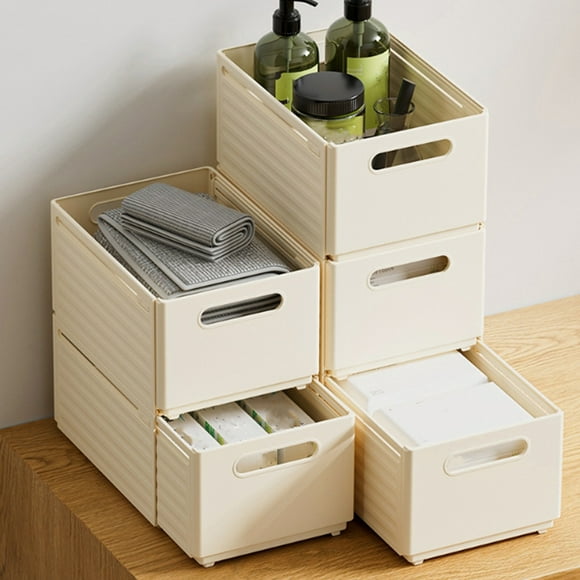 Cyber and Monday Deals kkbbma Retractable Plastic Storage Bins with Handle,Retractable Storage Box Expandable Storage Bins Stackable Organizers and Storage Boxes for Closet, Kitchen, Pantry,