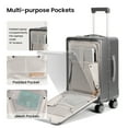 thumbnail image 3 of New York Xpress 20" Zipperless Carry-on Luggage, Hardside Aluminum Frame Suitcase with Spinner Wheels, TSA Approved, Grey - LA266, 3 of 10