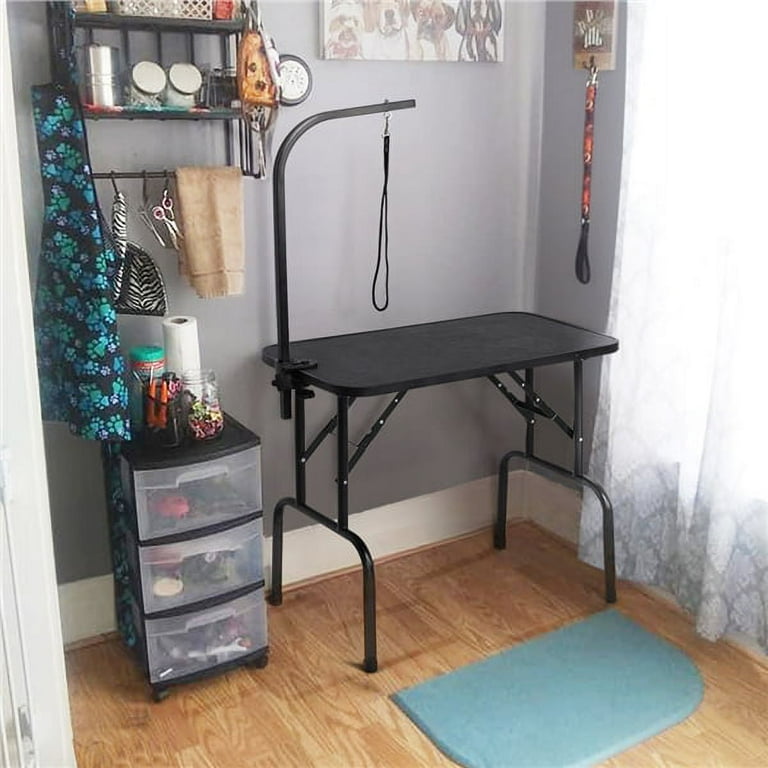 Alden Design 32 Adjustable Pet Foldable Grooming Table Dog Cat Trimming W Loop Noose Arm Non slip Grooming Table Walmart