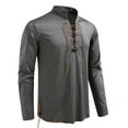 thumbnail image 2 of pstuiky Camisas de manga larga abrigadas para hombre, Suéter informal de manga larga con cuello redondo y cordón ajustable de color liso para hombre camisetas de hombre s, 2 of 9