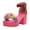 Pink, variant on Womens Platform Heels High Heels Sandals Ankle Strap Fluffy Band Open Toe Dress Shoes
