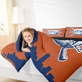 thumbnail image 4 of Homewish Vintage Baseball Print Full Size Comforter Sets for Boy, Chocolate Blue Abstract Line Bedding Comforter Set, Cartoon Sports Theme Reversible Bedding Sets, Lightweight Room Decor, 3pcs, 4 of 8