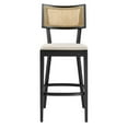 thumbnail image 6 of Counter Stool Chair, Set of 2, Beige Black, Wood, Bar Pub Cafe Bistro Dining Kitchen Hospitality Restaurant, Modern Contemporary HB36727, 6 of 10