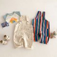 thumbnail image 4 of Baby Children's Fashion Striped Pants 2025 New Spring Girls' Overalls Boys' Stylish Strap Pants Korean Kid's Casual Trousers, 4 of 6
