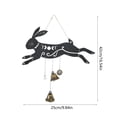 thumbnail image 3 of Easter Bunny Decor Boho Black Wooden Bunny Wind Chime Wall Hanging with Star and Lunar Patterns for Garden Home, 3 of 6