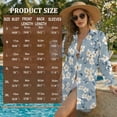 thumbnail image 5 of Renewold Bathing Suit Cover Up Shirt Button Down Shirts for Women Lightweight Dress Shirt with Pocket Comfy Bikini Coverups Long Sleeve Women's Swimwear, Floral Print Blue, S, 5 of 7