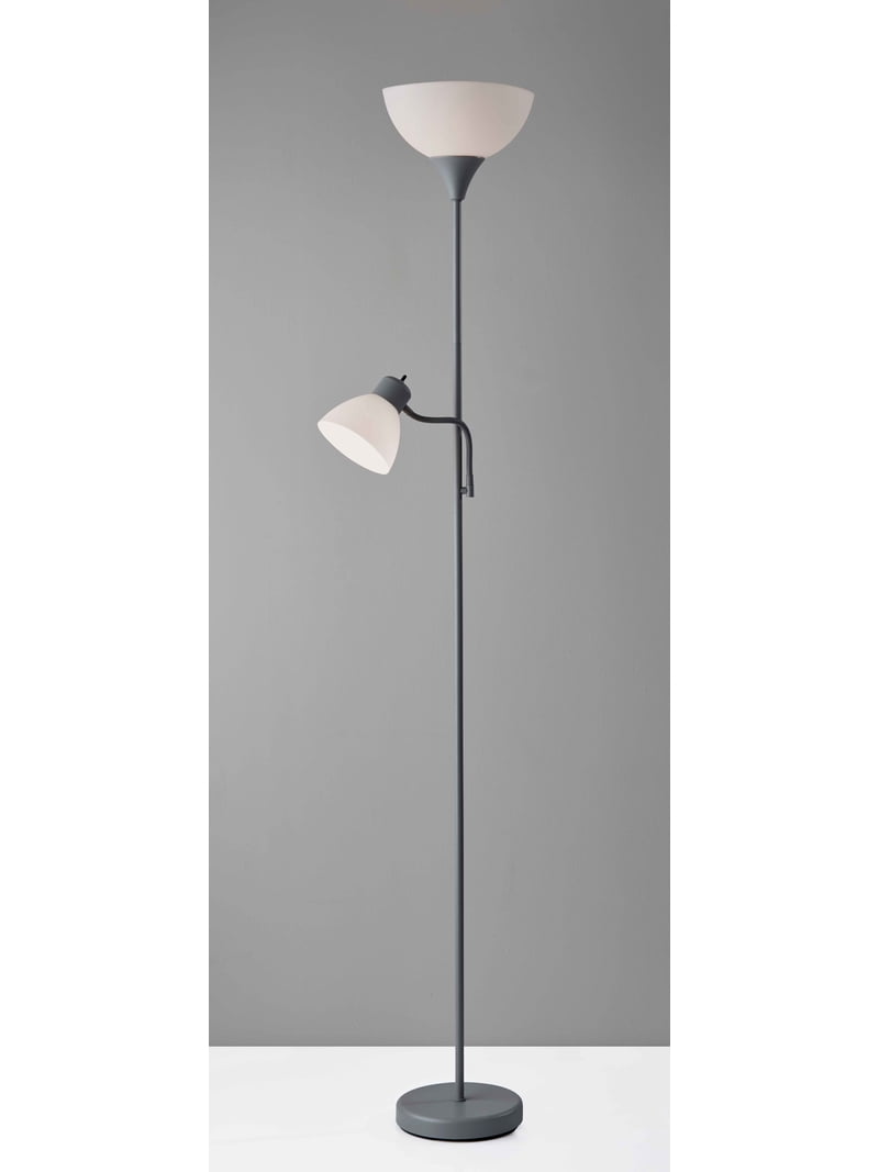 Mainstays 72 inch Silver Combo Floor Lamp with Reading Lamp Modern