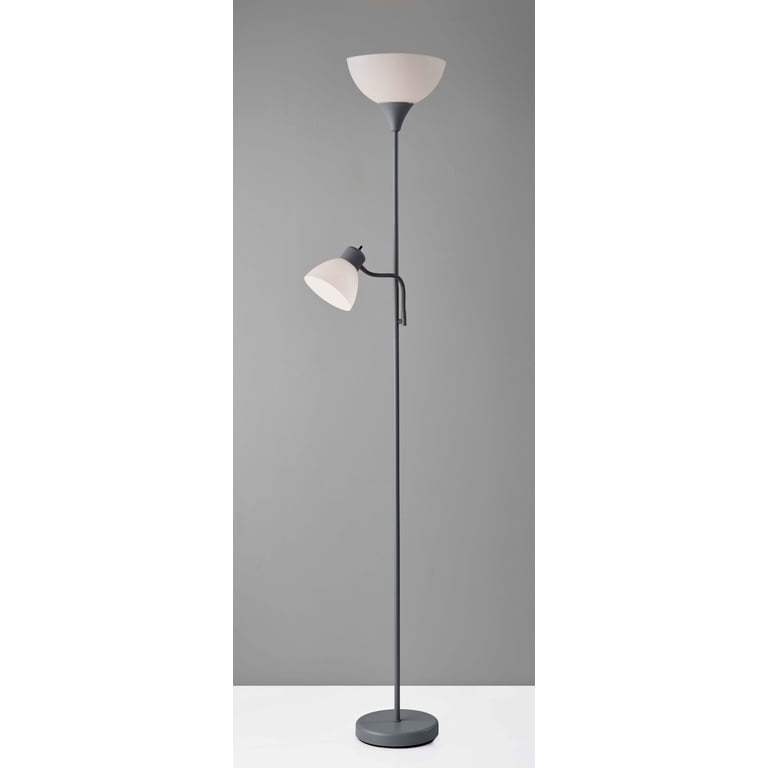 ぽんちゃん　ライトグレーS Mainstays 72 inch Silver Combo Floor Lamp with Reading Lamp Modern