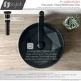 thumbnail image 4 of Stylish Vessel 16" Black Porcelain Round Bathroom Sink P-228N, 4 of 8