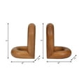 thumbnail image 4 of Decorative Mango Wood Bookends for Bookshelf Decor - Book Accessories for Office Desk, Home Library, or Shelf Accent - Book Ends for Entryway Console Table or Kitchen Counter - Set of 2, 8", Brown, 4 of 12