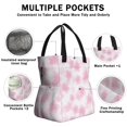 thumbnail image 3 of Geometric Flower and Cherry Blossom Drawstring Insulated Lunch Bag for Women, Stain-Resistant Large Lunch Tote with Multi-Pockets for Work Office, 3 of 6