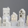 thumbnail image 3 of Pequeña mesa iluminada con led blanco personalizada, decoración navideña colgante, artesanía de cerámica, decoración de casa, casas de pueblo navideñas de cerámica, 3 of 4
