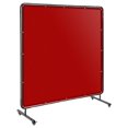 thumbnail image 1 of Eastvita 6x6FT Welding Screen with Frame Flame - Resistant PVC Curtain Transparent Safety Panel Lockable Swivel Wheels for Workshop Garage Metalworking (Red), 1 of 7