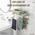 thumbnail image 2 of KOKOSIRI 3 Tier Bath Towel Rack 24 Inch Wall Mounted Rack with Towel Bars Towel Shelf with Single Towel Bar Bathroom Ladder Brushed Gold B5003BG-L24, 2 of 9