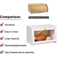 thumbnail image 4 of HOMEKOKO Wooden Bread Bin for Kitchen Counter Single Layer Bamboo Large Capacity Food Storage Container (White), 4 of 6