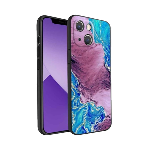 Compatible with iPhone 14 Phone Case, Blue Marble 41 Case Men Women, Flexible Silicone Shockproof Case for iPhone 14