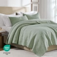 thumbnail image 2 of palassio Beige 100% Cotton Quilt Queen Size Bedding Sets with 2 Pillow Shams, Textured Lightweight Soft Bedspread Shabby Chic Coverlet, Neutral Quilted Comforter Bed Cover for All Season, 3 Pieces, 2 of 10