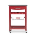 thumbnail image 5 of Linon Corbari 4-Tier Mobile Serving Cart with Stainless Steel Top, 22.75" Length, Red, 5 of 14