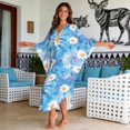 thumbnail image 4 of DISNIMO Daisy Print Women's Kaftan Dress V Neck Summer Beach Cover Up for Swimsuit Batwing Sleeve Caftan Dresses Women's Long Cover Up for Bathing Suit, 4 of 7