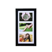 JNXYL Wooden Photo Frame with 3 Openings Mat Home Office Wall Mount Horizontal Vertical Standing Desktop Decorative Collage Picture Display Frame
