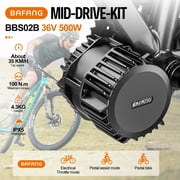 BAFANG Mid Drive Kit 500W BBS02B Electric Bike Conversion Kit 36V Ebike Conversion Kit for 68-73MM Mountain Bike Road Bike EKD01 Display (No Battery)