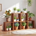 thumbnail image 4 of Costway 1 PCS 3 Cube Storage Organizers Stackable Bookcase Shelves for Small Spaces Teak, 4 of 9