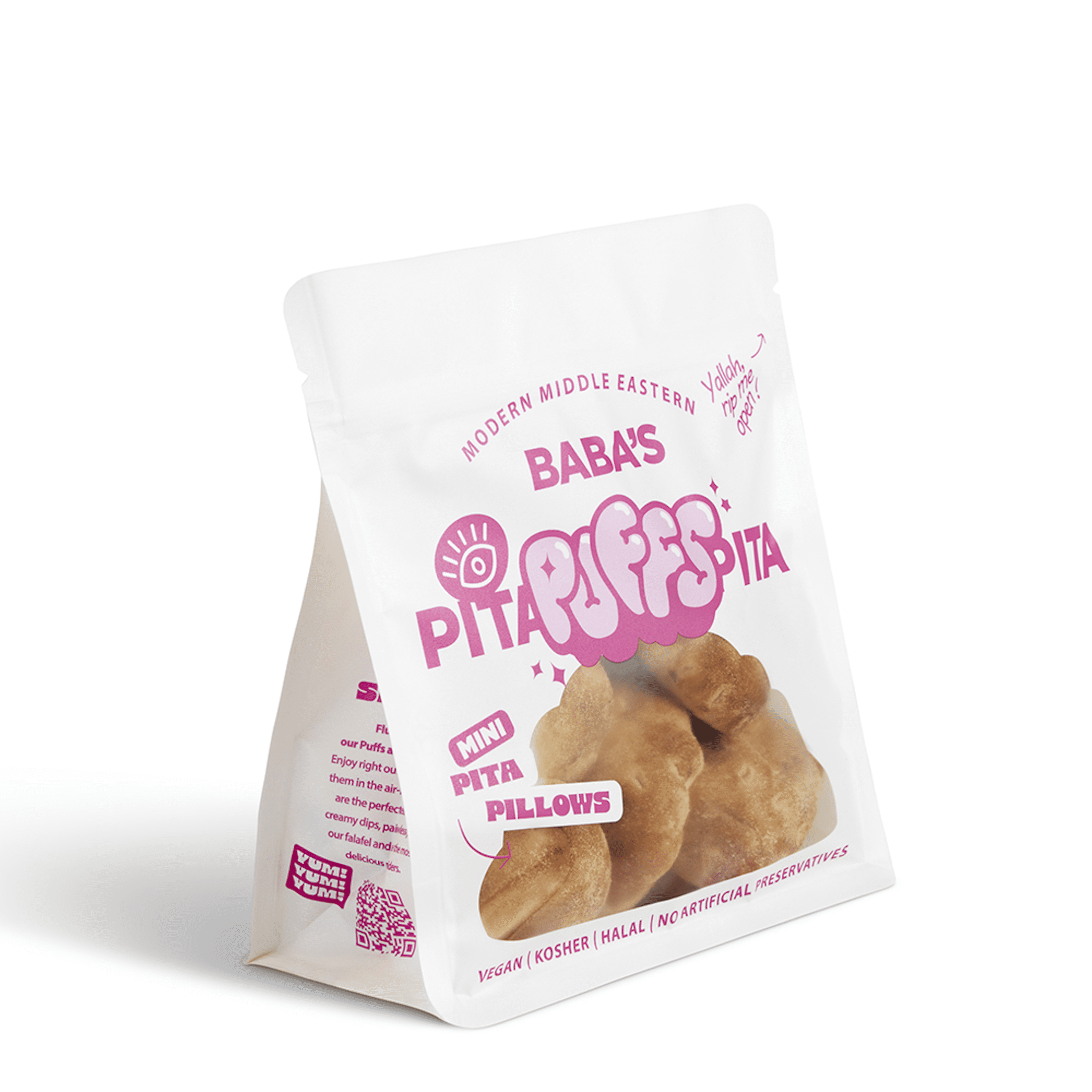 Baba’s Pita Puffs - Mediterranean-Style Fluffy Snack, 6 Count